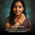 How to wear the Money Magnet Bracelet: on the right wrist, worn daily and especially on Fridays