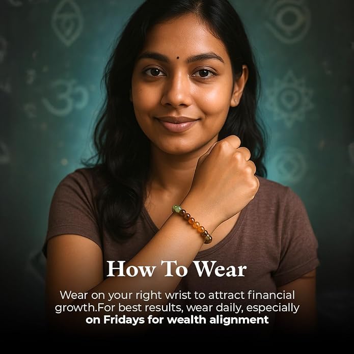 How to wear the Money Magnet Bracelet: on the right wrist, worn daily and especially on Fridays
