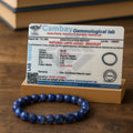Lapis Lazuli Bracelet with its Cambay Gemmological Lab certificate confirming natural lapis lazuli