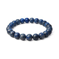 Lapis Lazuli Bracelet on a white background, 8mm natural lapis lazuli beads