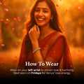 How to wear the Turquoise (Firoza) Bracelet: on the left wrist, traditionally worn on Fridays