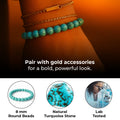 Turquoise (Firoza) Bracelet styling, 8mm round natural turquoise beads