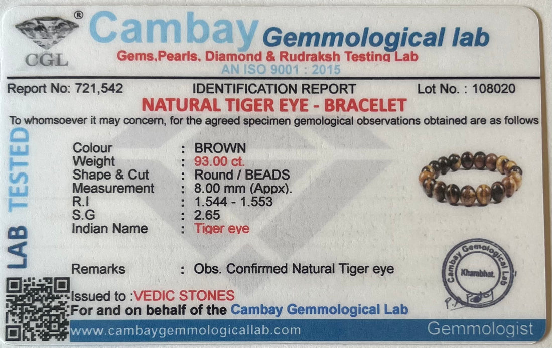 Bhagya Shakti (Tiger's eye) Bracelet